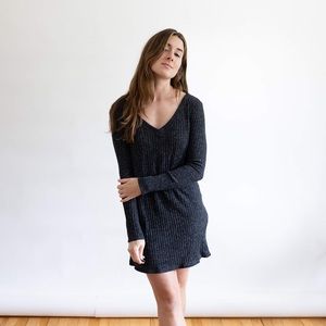 Soft Charcoal Gray Sweater Dress